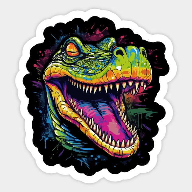 Alligator Smiling Sticker by JH Mart